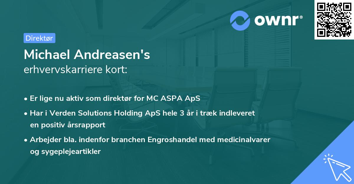 Michael Andreasen's erhvervskarriere kort
