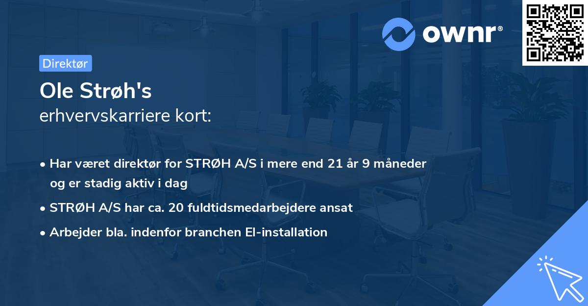 Ole Strøh's erhvervskarriere kort