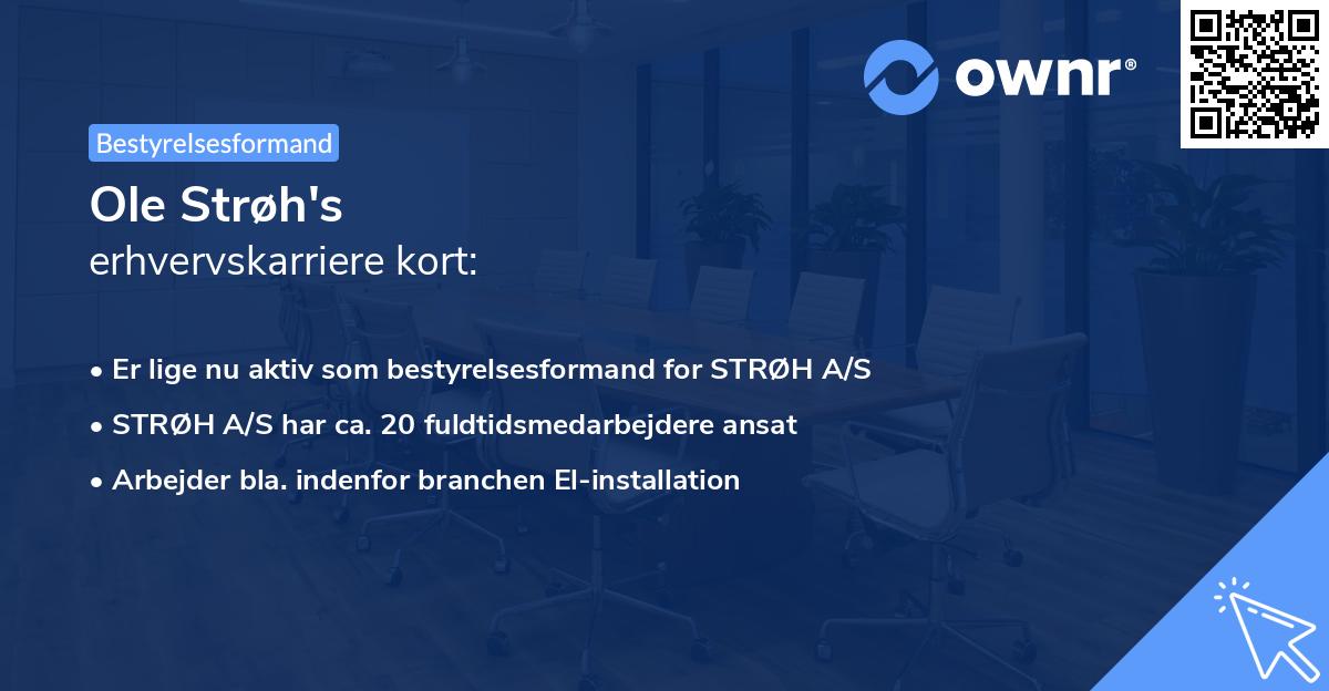 Ole Strøh's erhvervskarriere kort