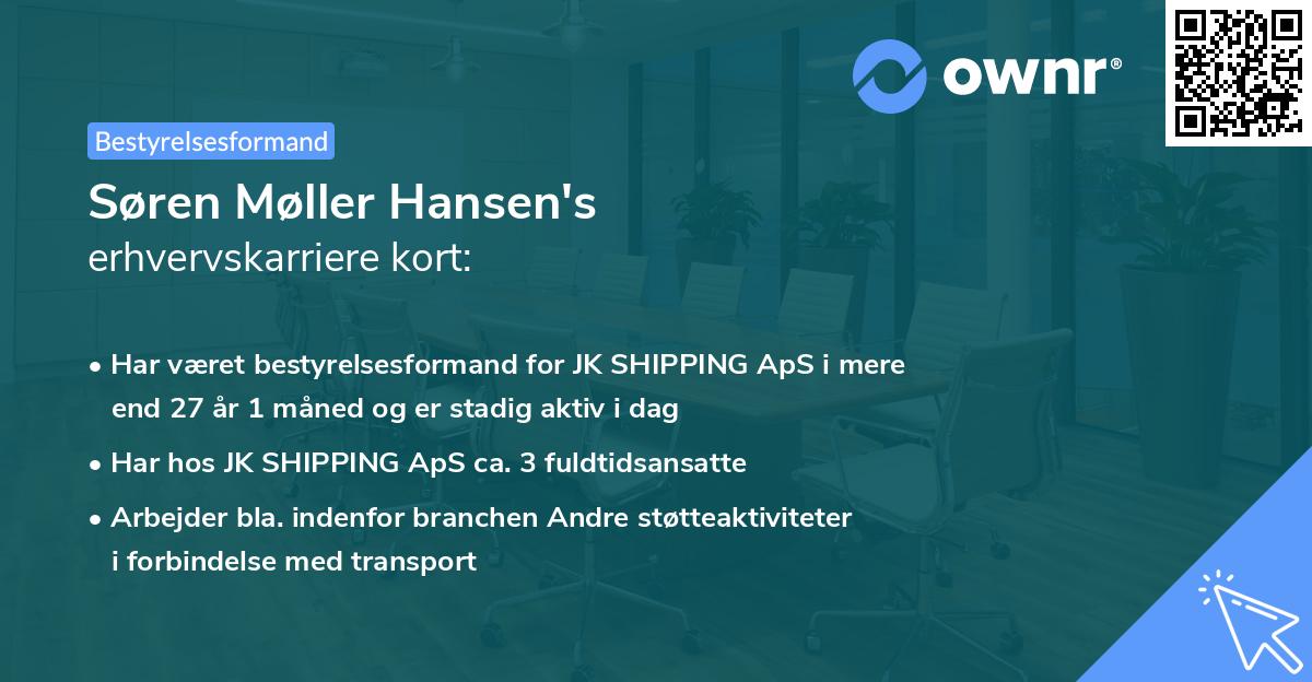 Søren Møller Hansen's erhvervskarriere kort