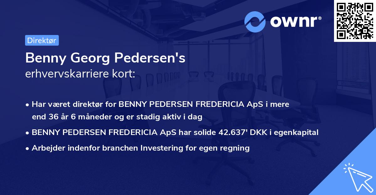 Benny Georg Pedersen's erhvervskarriere kort