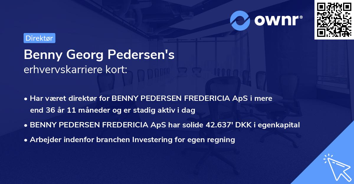 Benny Georg Pedersen's erhvervskarriere kort