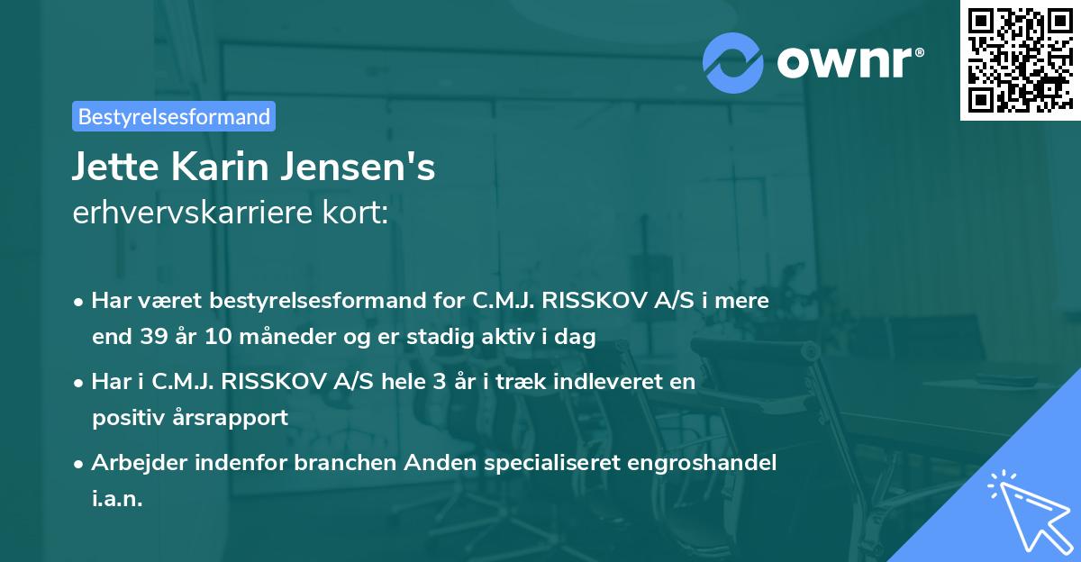 Jette Karin Jensen's erhvervskarriere kort