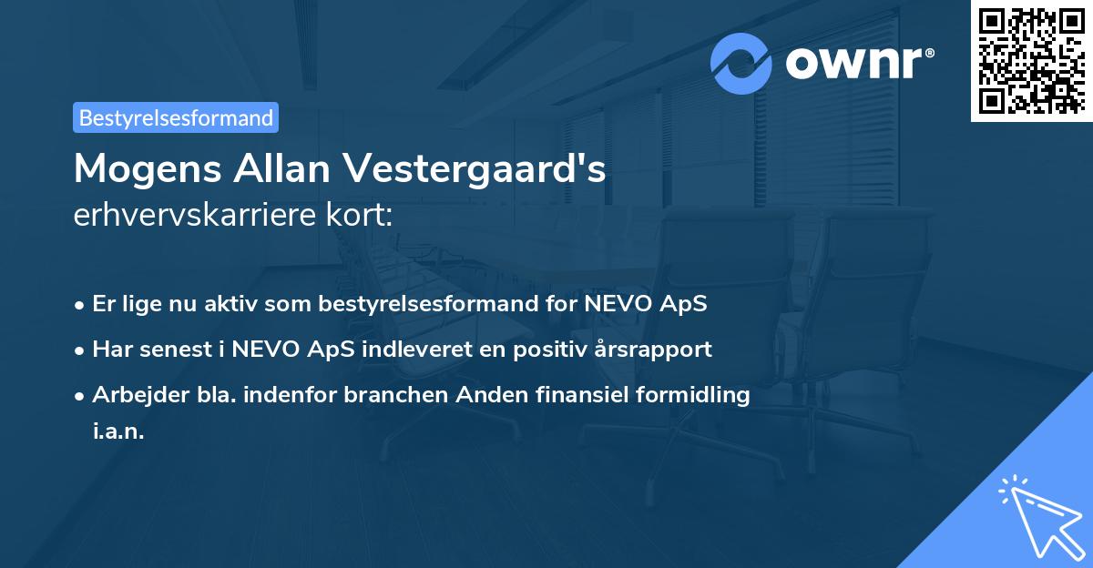 Mogens Allan Vestergaard's erhvervskarriere kort