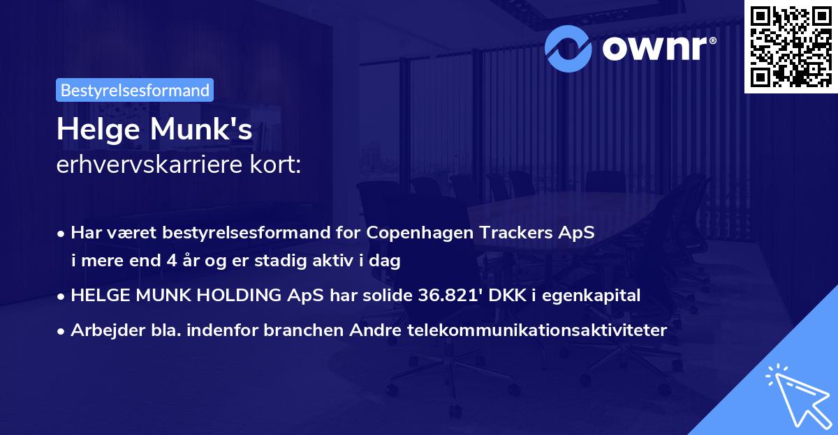 Helge Munk's erhvervskarriere kort