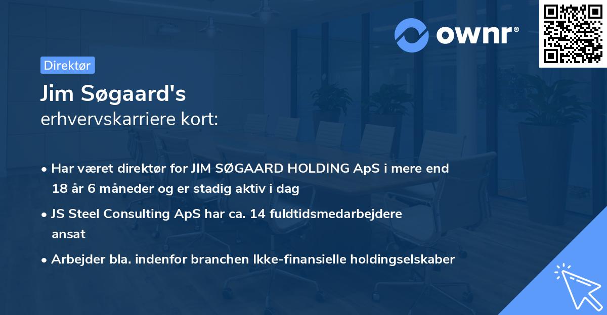 Jim Søgaard's erhvervskarriere kort