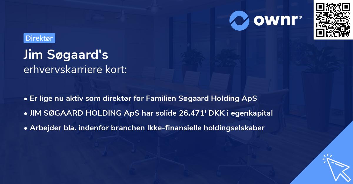 Jim Søgaard's erhvervskarriere kort