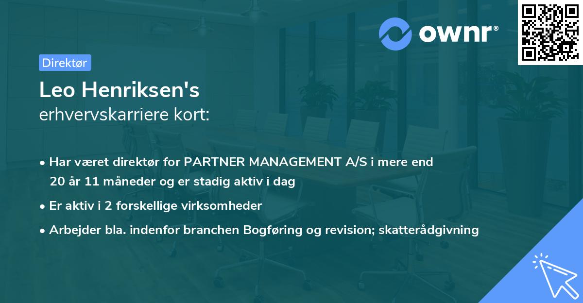 Leo Henriksen's erhvervskarriere kort