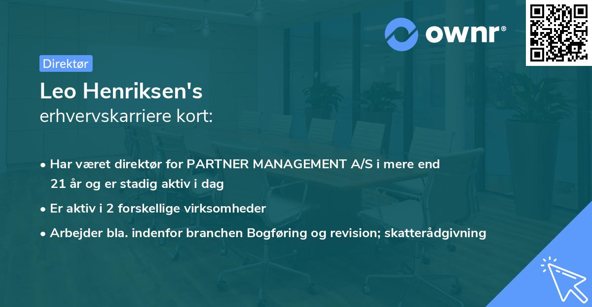 Leo Henriksen's erhvervskarriere kort