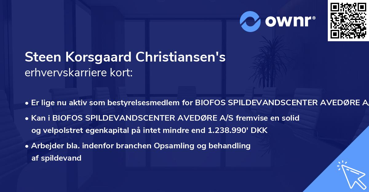 Steen Korsgaard Christiansen's erhvervskarriere kort