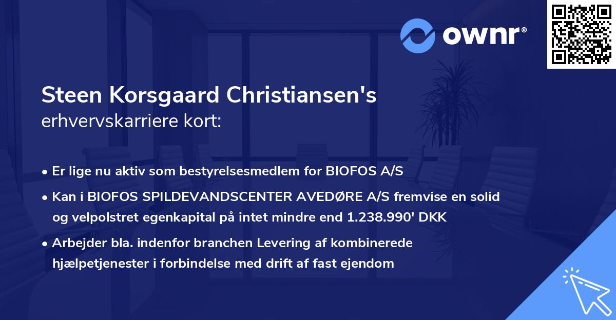 Steen Korsgaard Christiansen's erhvervskarriere kort