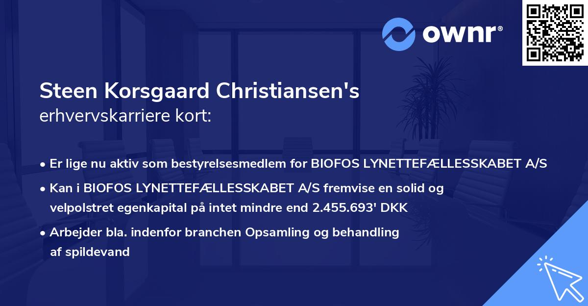 Steen Korsgaard Christiansen's erhvervskarriere kort