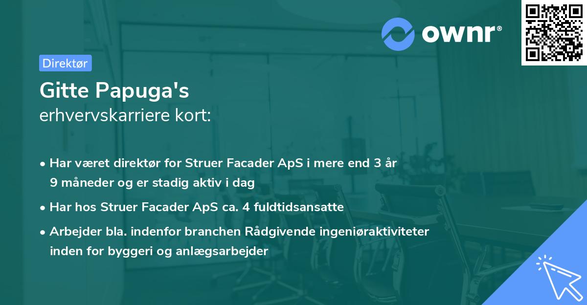 Gitte Papuga's erhvervskarriere kort