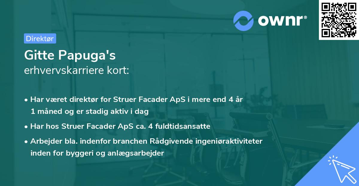 Gitte Papuga's erhvervskarriere kort