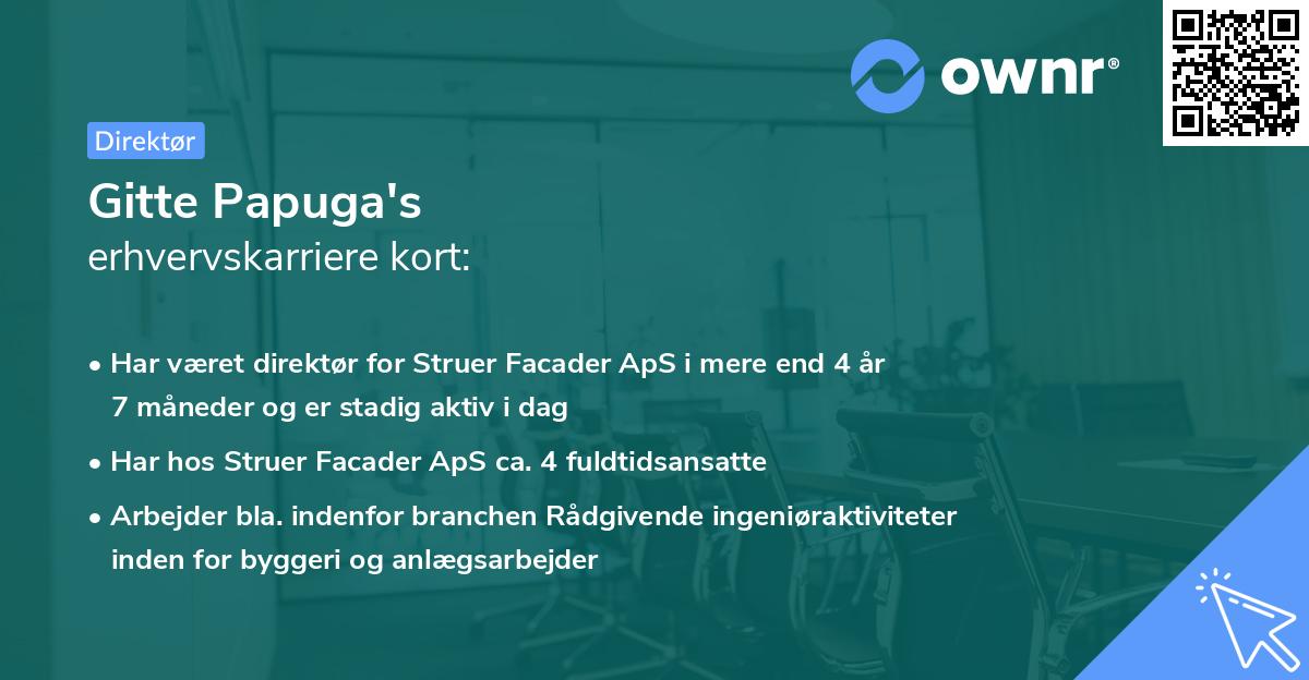 Gitte Papuga's erhvervskarriere kort