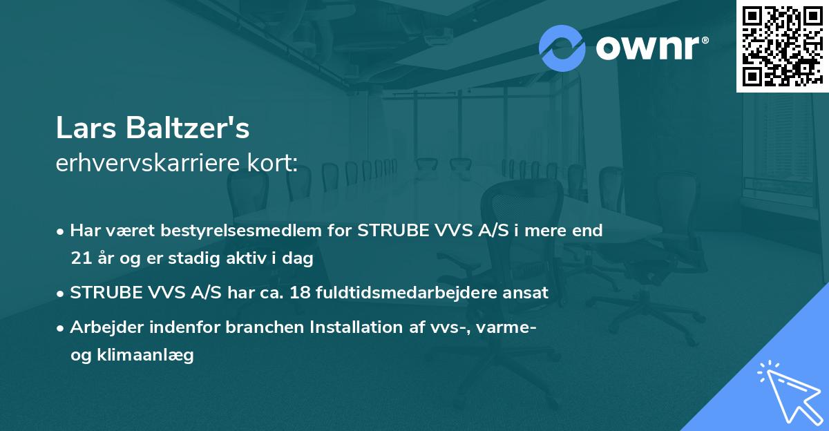 Lars Baltzer's erhvervskarriere kort