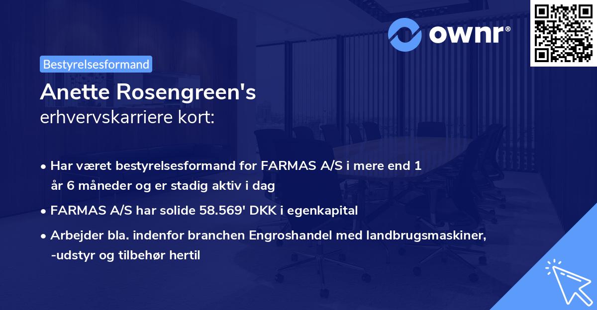 Anette Rosengreen's erhvervskarriere kort