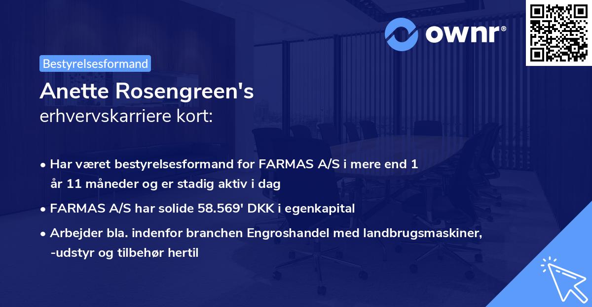Anette Rosengreen's erhvervskarriere kort