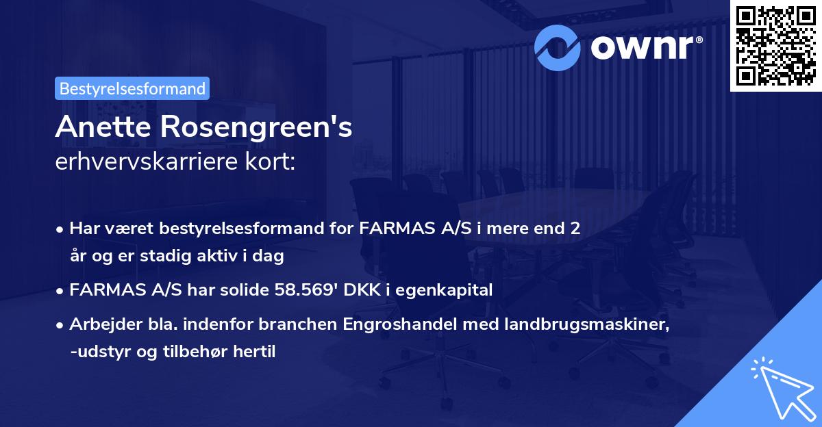 Anette Rosengreen's erhvervskarriere kort