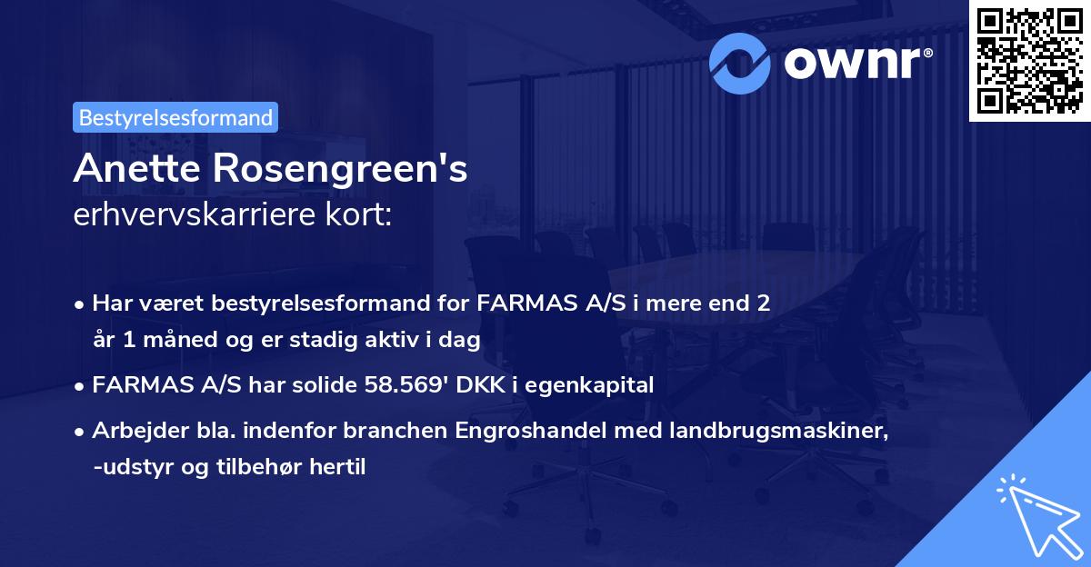 Anette Rosengreen's erhvervskarriere kort