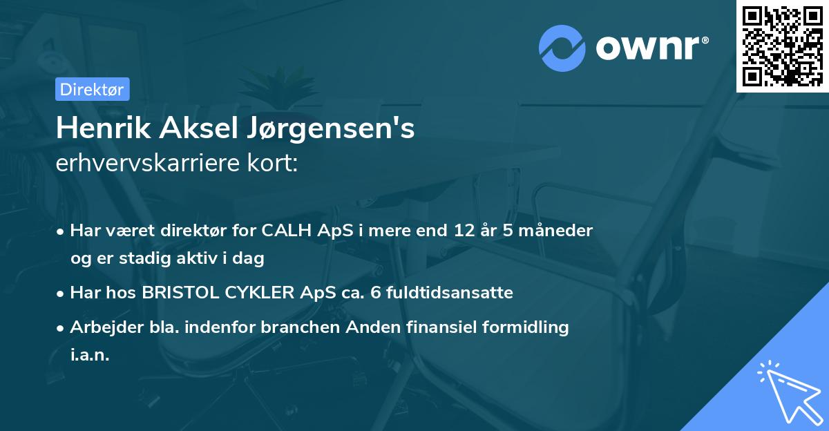 Henrik Aksel Jørgensen's erhvervskarriere kort