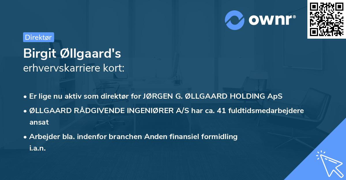 Birgit Øllgaard's erhvervskarriere kort