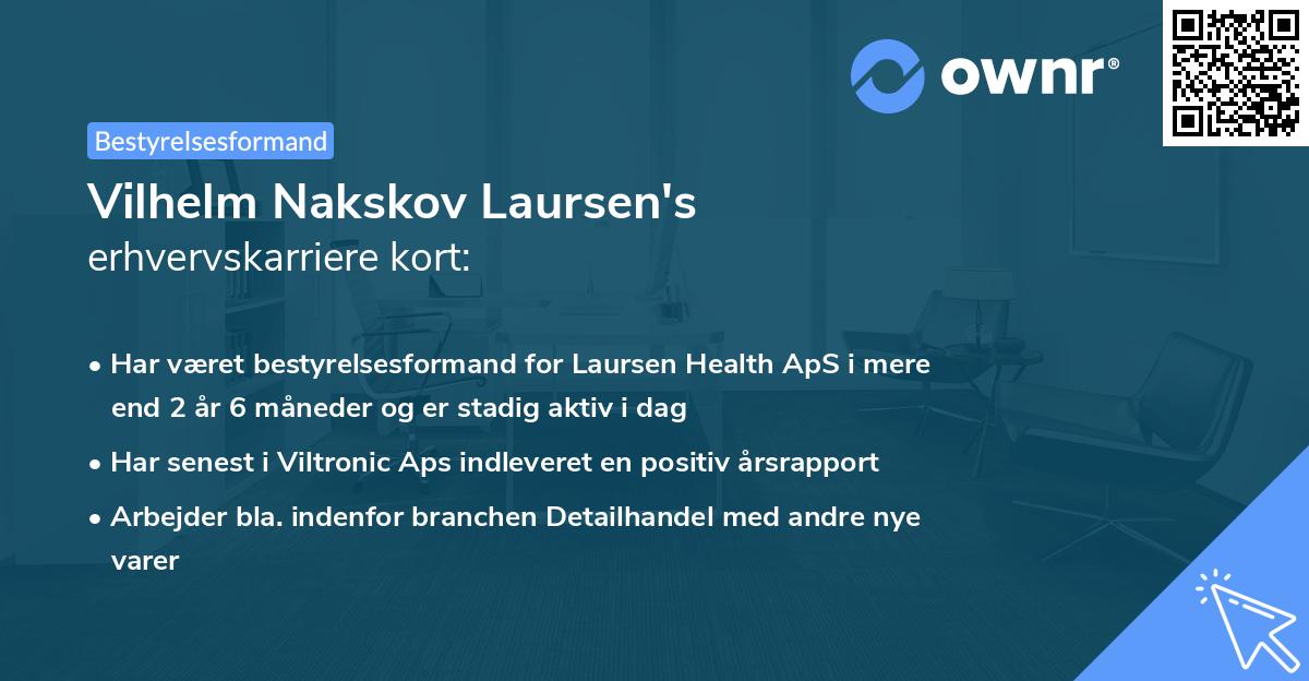 Vilhelm Nakskov Laursen's erhvervskarriere kort