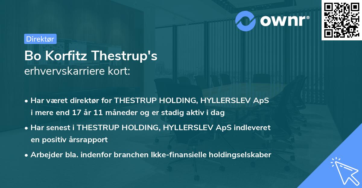 Bo Korfitz Thestrup's erhvervskarriere kort