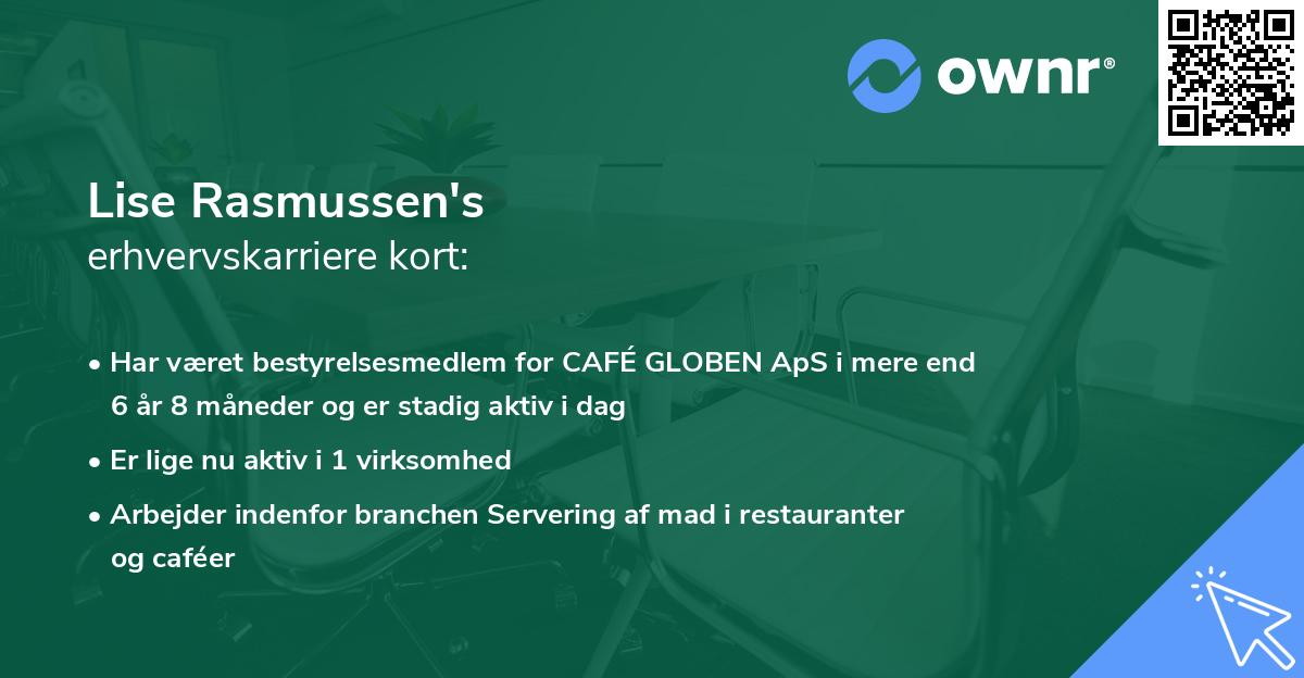 Lise Rasmussen's erhvervskarriere kort