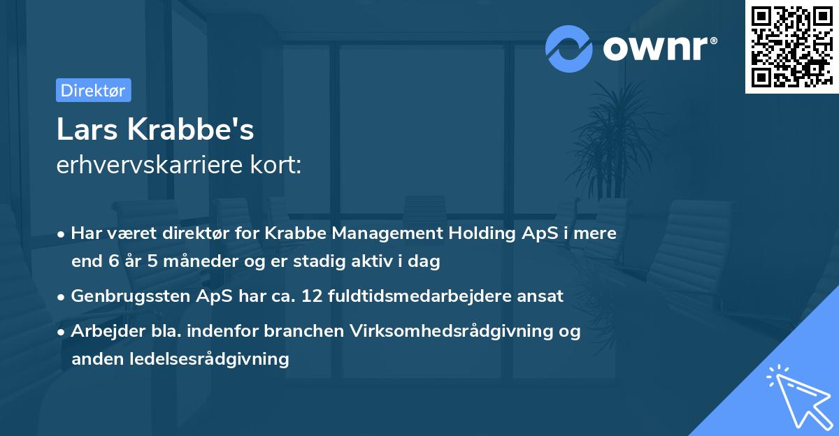 Lars Krabbe's erhvervskarriere kort