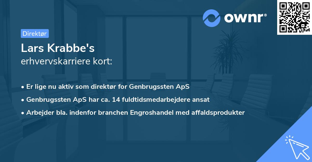 Lars Krabbe's erhvervskarriere kort