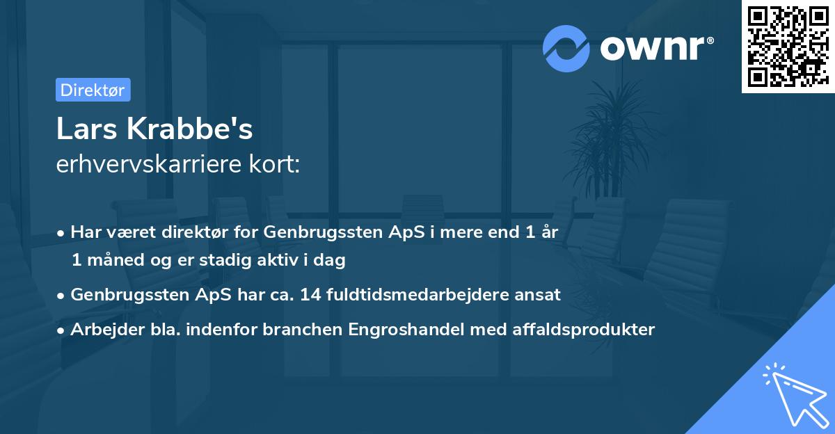 Lars Krabbe's erhvervskarriere kort