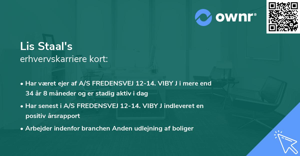 Lis Staal's erhvervskarriere kort