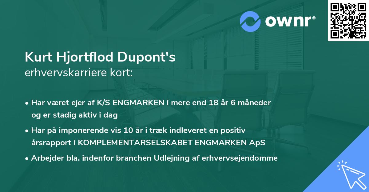 Kurt Hjortflod Dupont's erhvervskarriere kort