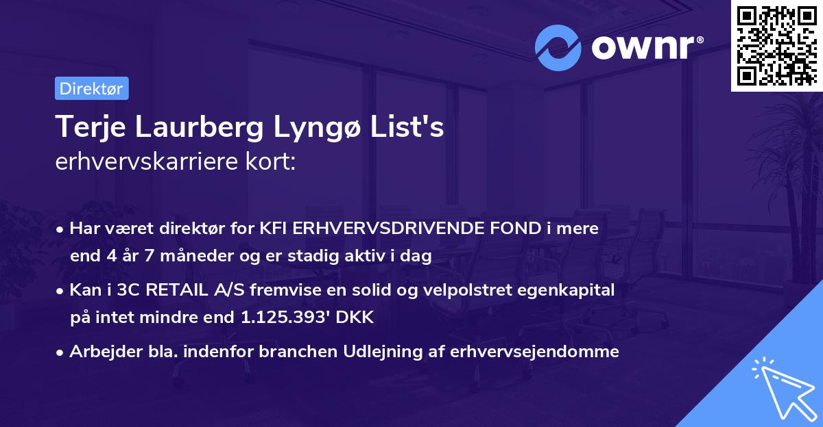Terje Laurberg Lyngø List's erhvervskarriere kort