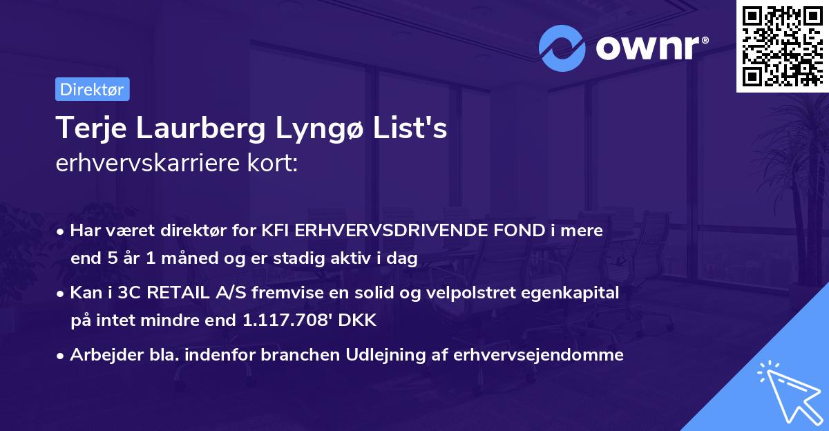 Terje Laurberg Lyngø List's erhvervskarriere kort