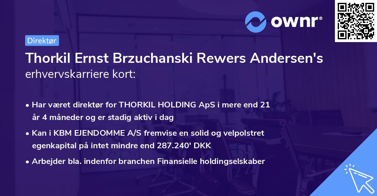 Thorkil Ernst Brzuchanski Rewers Andersen's erhvervskarriere kort