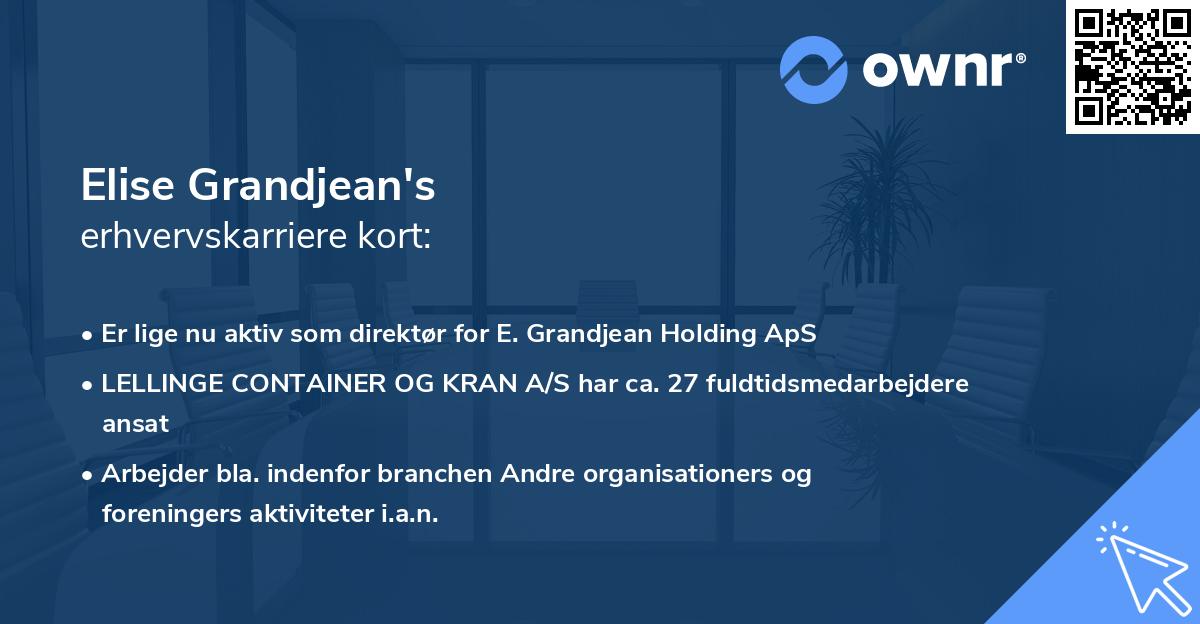 Elise Grandjean's erhvervskarriere kort