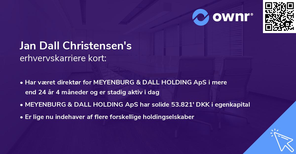 Jan Dall Christensen's erhvervskarriere kort