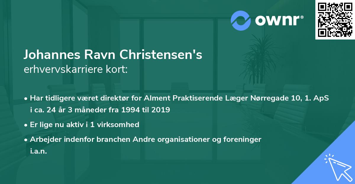 Johannes Ravn Christensen's erhvervskarriere kort