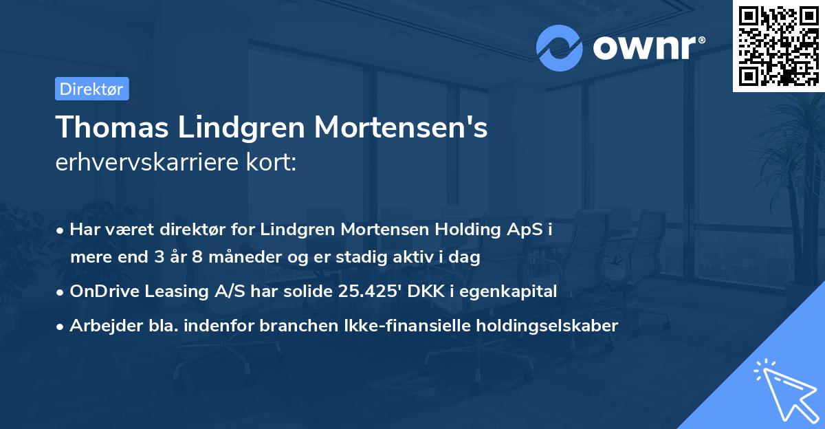 Thomas Lindgren Mortensen's erhvervskarriere kort