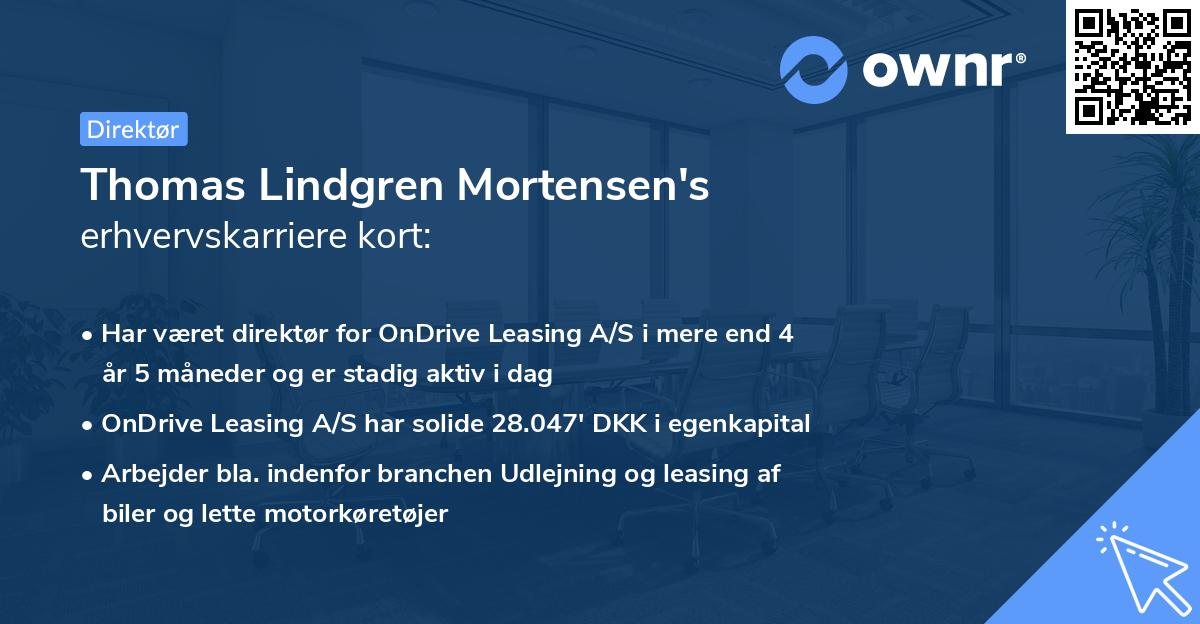 Thomas Lindgren Mortensen's erhvervskarriere kort