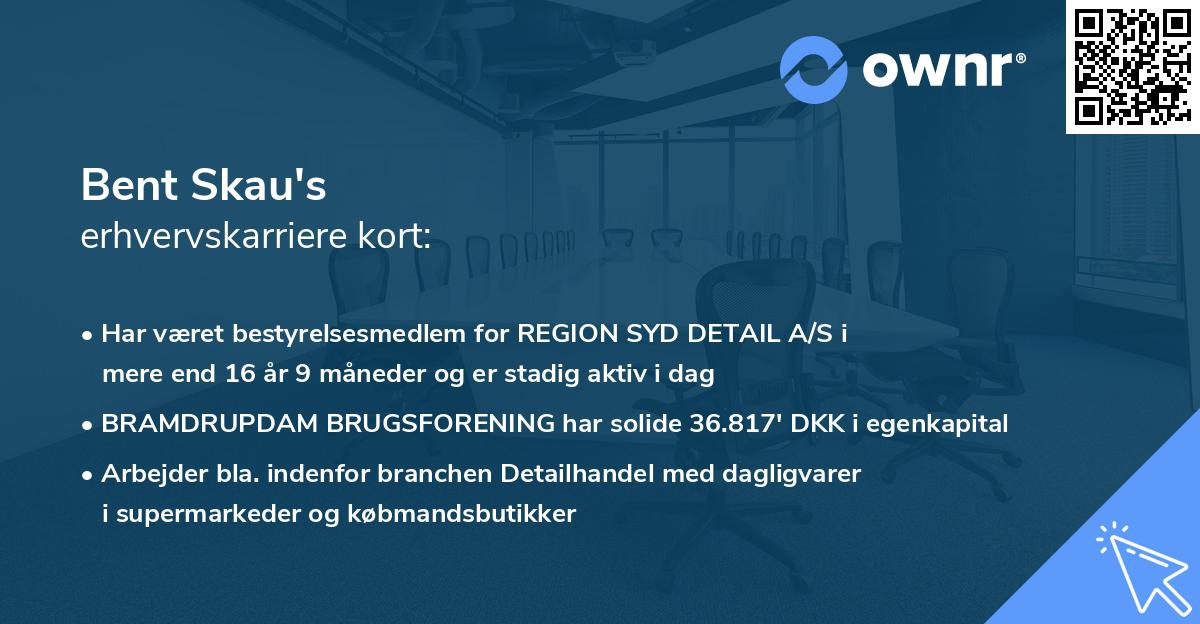 Bent Skau's erhvervskarriere kort