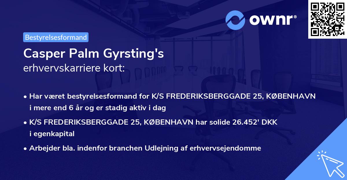 Casper Palm Gyrsting's erhvervskarriere kort