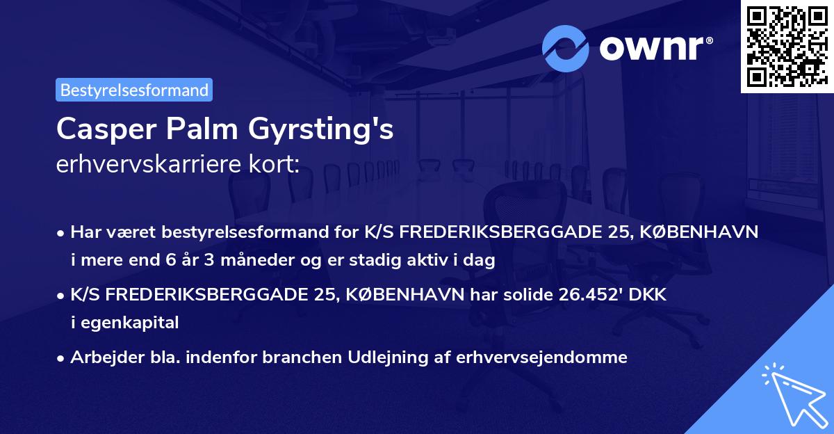Casper Palm Gyrsting's erhvervskarriere kort
