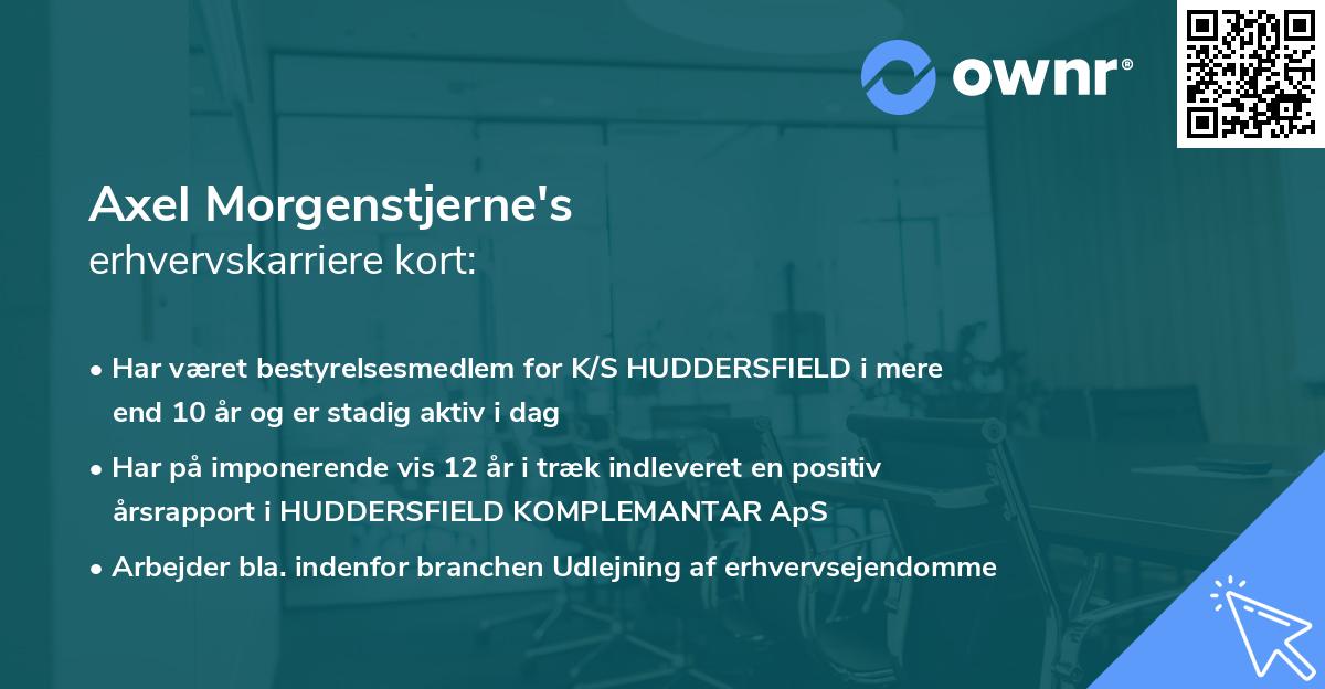 Axel Morgenstjerne's erhvervskarriere kort
