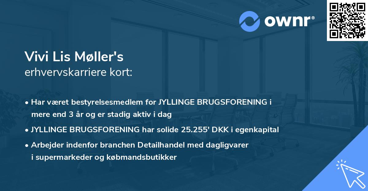 Vivi Lis Møller's erhvervskarriere kort
