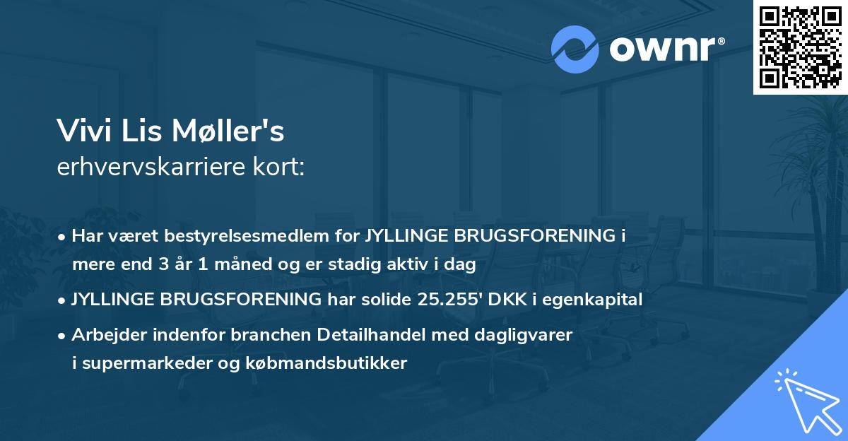 Vivi Lis Møller's erhvervskarriere kort