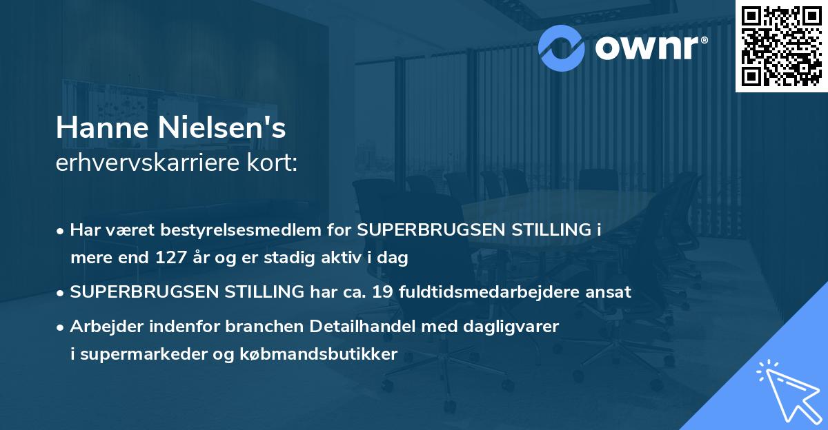 Hanne Nielsen's erhvervskarriere kort