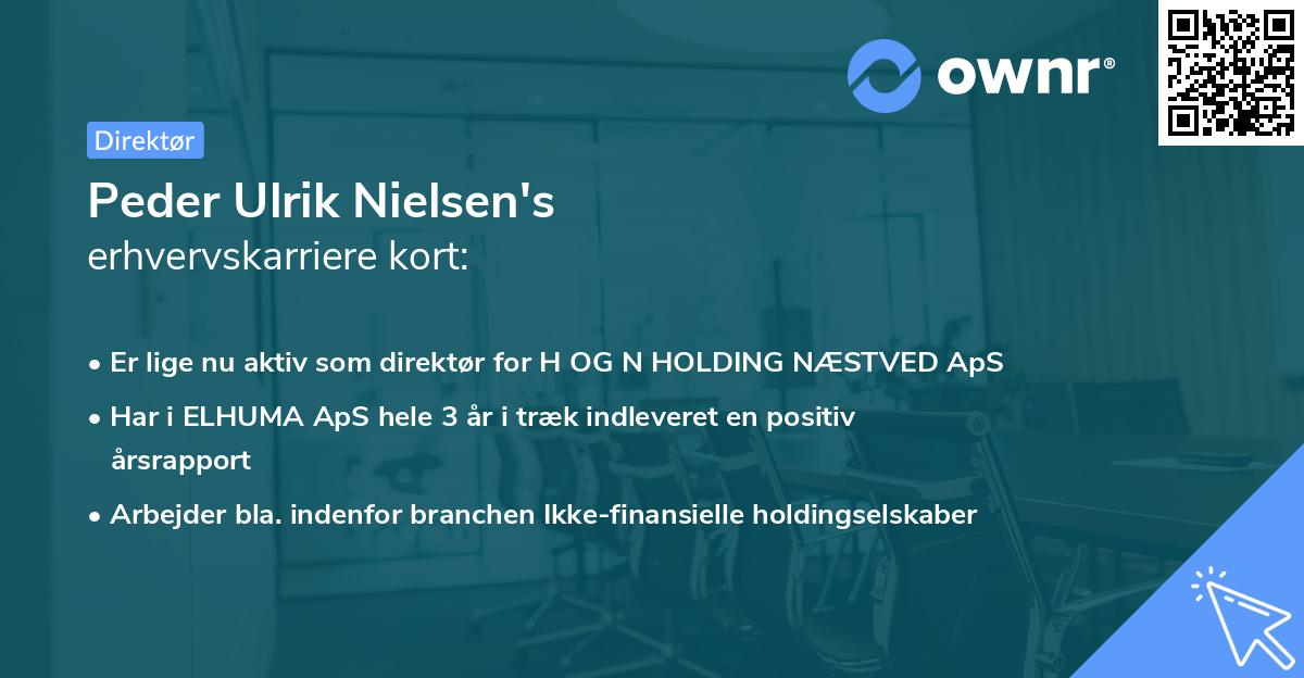Peder Ulrik Nielsen's erhvervskarriere kort
